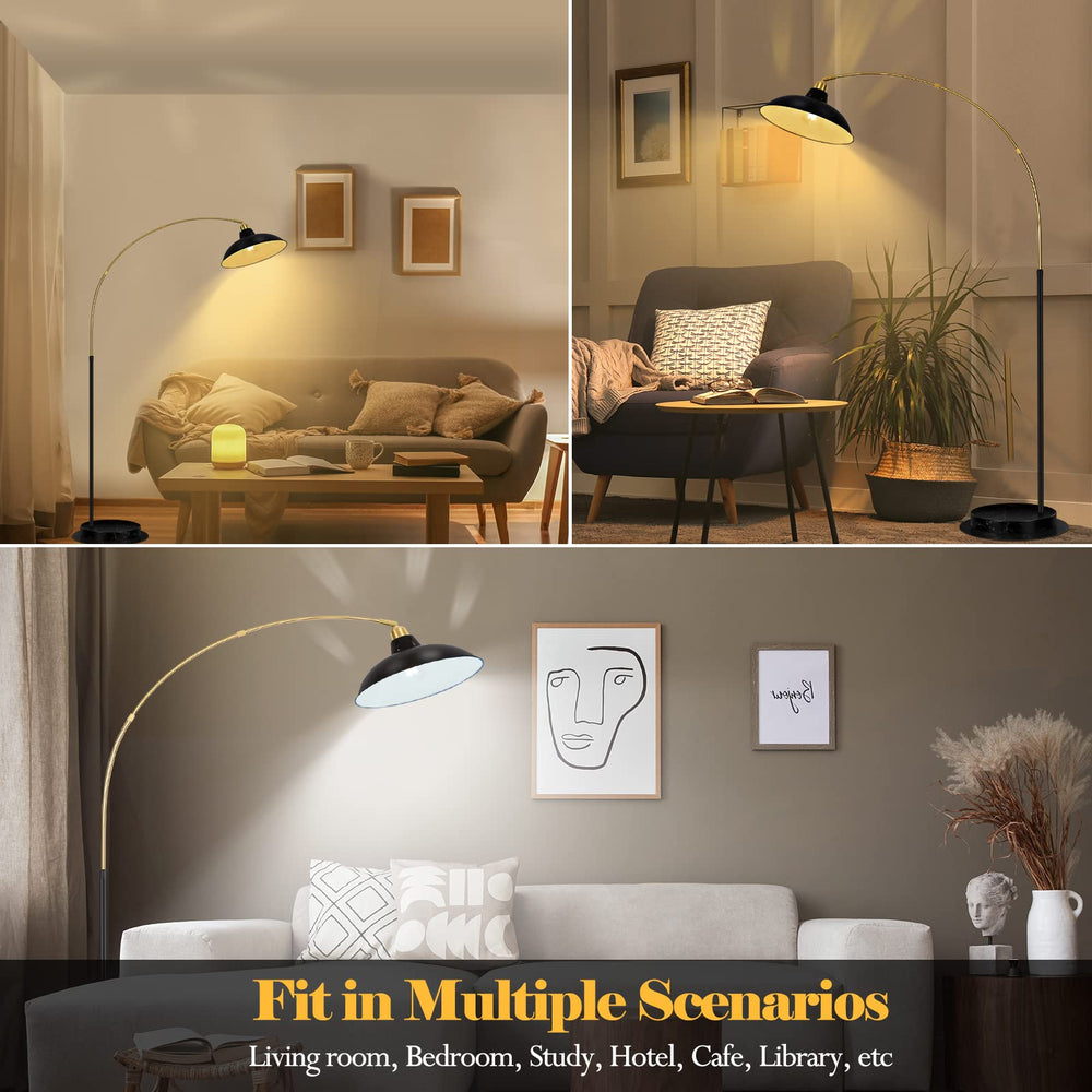 Arc Floor Lamp with Marble Base & 360° Rotatable Arm