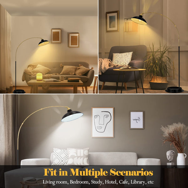 Arc Floor Lamp with Marble Base & 360° Rotatable Arm
