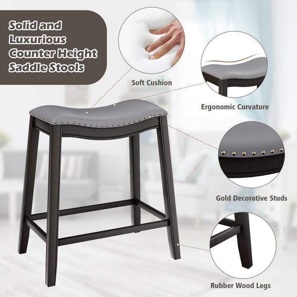 5-Piece Counter Height Dining Set with 4 Upholstered Stools