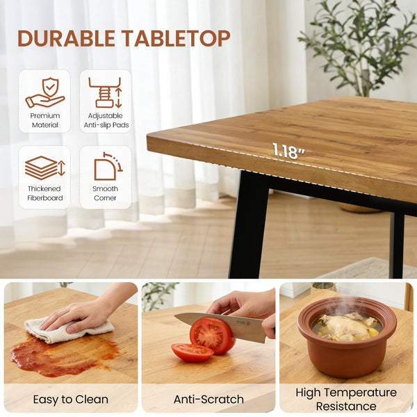 Extendable Dining Table with Removable Leaf – Seats 4 to 8