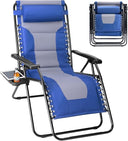 Zero Gravity Outdoor Lounge Chair Set of 2 with Cup Holder & Adjustable Pillow