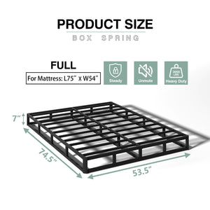 7 Inch Metal Box Spring Mattress Foundation – Heavy Duty, Noise-Free