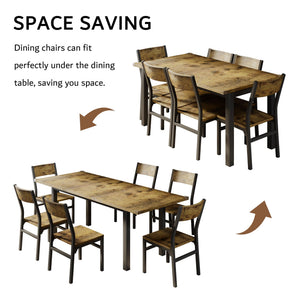 7-Piece Extendable Dining Table Set with 6 Chairs