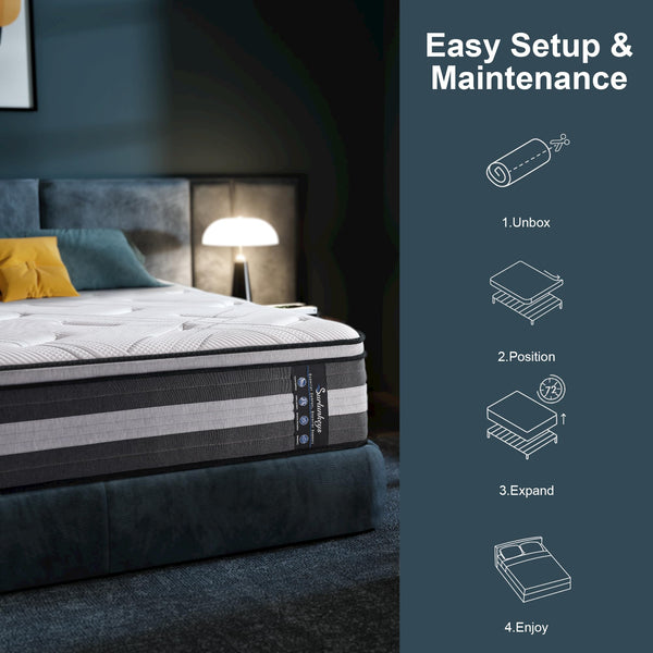 14-Inch Medium Plush Hybrid Mattress with Memory Foam