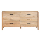 66-Inch Wide 6-Drawer Dresser – Natural Oak White Mango Wood