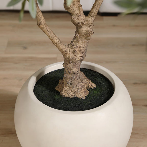 8 Ft Faux Olive Tree with Artisan Planter