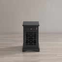 Farmhouse End Table with USB Charging Station – Narrow Nightstand for Bedroom & Living Room