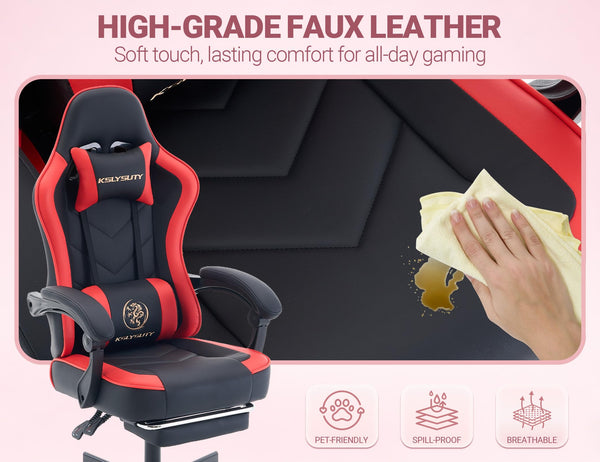 Ergonomic Gaming Chair with Footrest & Lumbar Support