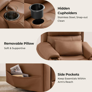 Power Lift Recliner Chair with Heat and Massage – Genuine Leather