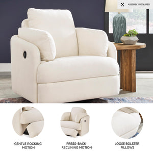 Swivel Glider Rocker Recliner with Hidden Storage – Beige