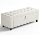 Storage Ottoman Bench with Hidden Compartment & Side Pocket