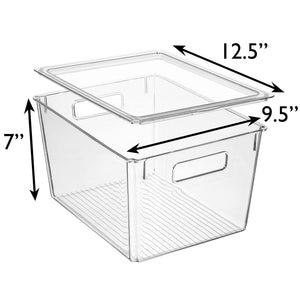 Clear Plastic Storage Bins with Lids – 8-Pack Large Organizer Bins