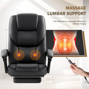Reclining Executive Office Chair with Footrest & Lumbar Support