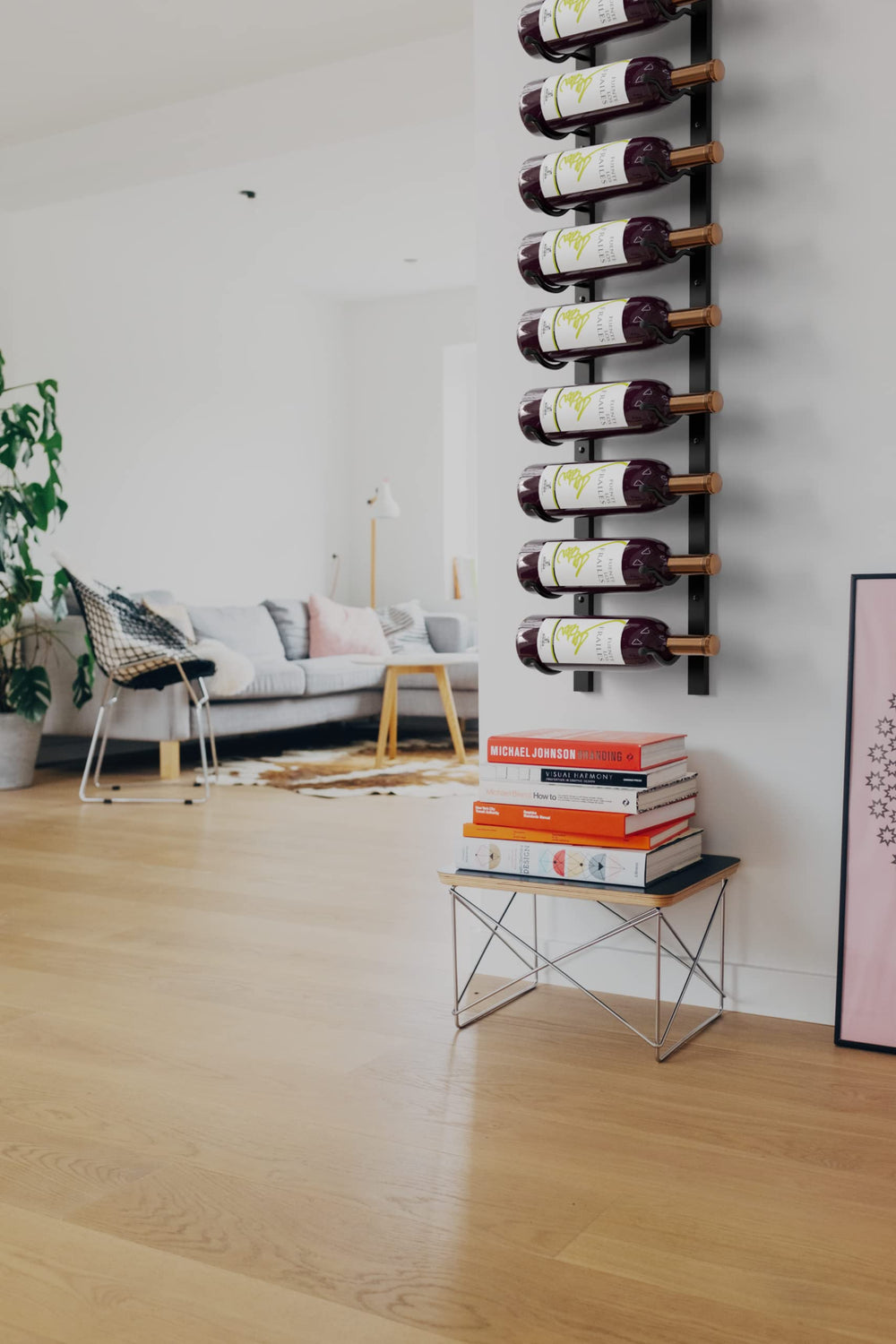 Wall Mounted Metal Wine Rack – Matte Black, Space-Saving, 12/24/36 Bottle