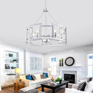 Modern Geometric Chandelier 5-Light Metal Pendant Light
