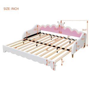 Twin Princess Daybed with Crown Headboard & LED Lights