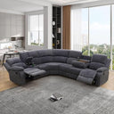 L-Shaped Reclining Sectional Sofa with Storage Console & Cup Holders