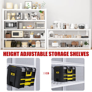5-Tier Heavy Duty Metal Garage Shelving Unit, 3000 lbs Capacity, White