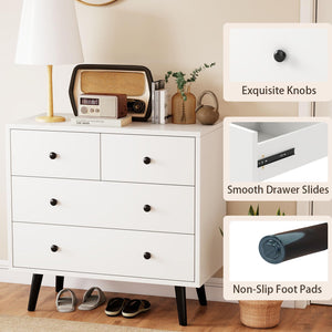 4-Drawer Chest Storage Cabinet with Anti-Tipping Device
