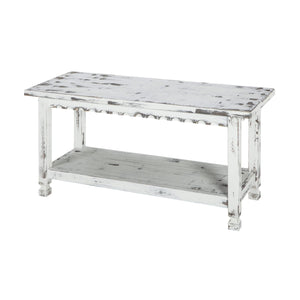 36-Inch Farmhouse Entryway Bench with Storage Shelf