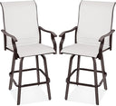 Swivel Outdoor Bar Stools with All-Weather Mesh — Set of 2