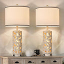 Farmhouse Table Lamps Set of 2 with USB Charging Ports