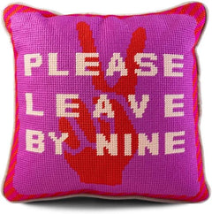 Needlepoint Decorative Throw Pillow – Wool Embroidered Accent, 10" x 14"