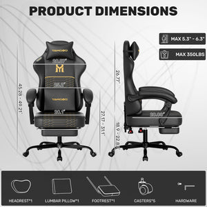 Gaming Chair with Footrest & Recliner