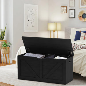 Storage Bench 39.4 Inch with Safety Hinges and Lid