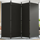 Yettsoy Room Divider 6FT Tall Folding Privacy Partition Screen, 88'' W Portable Wall Divider for Room Separation, Freestanding 4 Panel Room Divider Panel Privacy Screen for Dorm Studio Office, Black