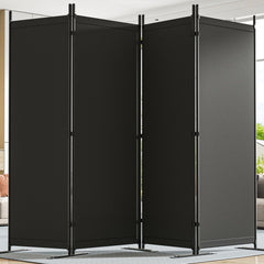 Yettsoy Room Divider 6FT Tall Folding Privacy Partition Screen, 88'' W Portable Wall Divider for Room Separation, Freestanding 4 Panel Room Divider Panel Privacy Screen for Dorm Studio Office, Black
