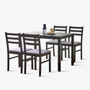 5-Piece Modern Farmhouse Solid Wood Dining Table Set for 4