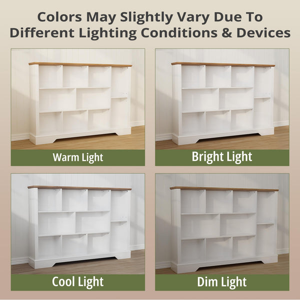 10-Cube Open Bookcase with Base – 3-Tier Storage Organizer