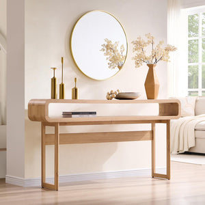 63-Inch Console Table with Open Shelf