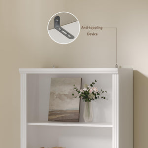 75" Tall 6-Tier Bookcase with 2 Adjustable Shelves