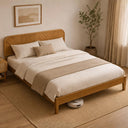 Woodmere Solid Wood Platform Bed Frame with Symmetry Headboard