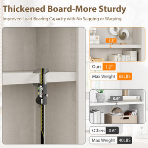 2-Tier Engineered Wood Bookshelf with Open Display Storage