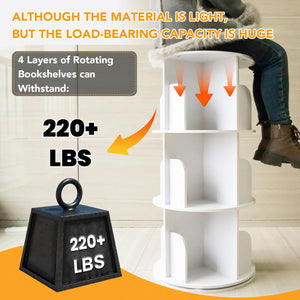360° Rotating Bookshelf Tower | 4-Tier & 5-Tier Spinning Organizer