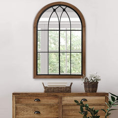Arched Window Pane Wall Mirror 36x24