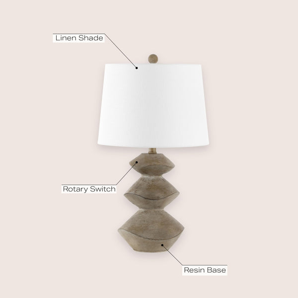 Coastal 3-Stack Cairn LED Table Lamp