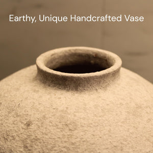 Large Round Ceramic Vase – Rustic Farmhouse Decor