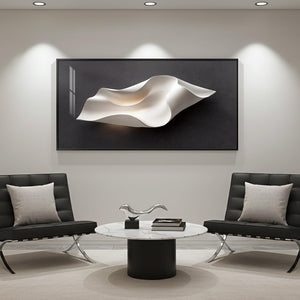 Large Abstract Wall Art Framed Canvas Print – 28x57 Inch