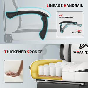 Ergonomic Gaming Chair with Footrest, Headrest & Lumbar Support – 400 lbs Capacity