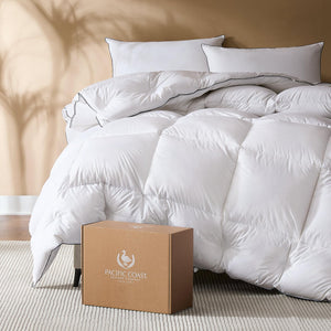 White Goose Down Comforter – All Season Baffle Box Duvet Insert