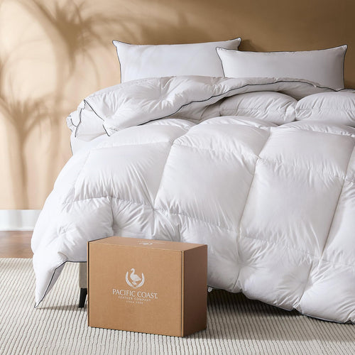 White Goose Down Comforter – All Season Baffle Box Duvet Insert