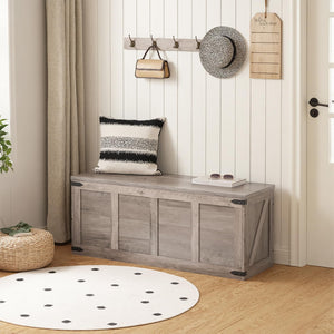 Storage Bench with Toy Box & Safety Hinges – Farmhouse Wood Chest