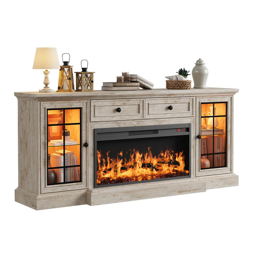 70" Fireplace TV Stand with 36" Electric Fireplace