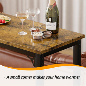 Industrial Metal Wood Bar Table with Sturdy Legs