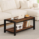 Industrial Coffee Table with Lower Shelf