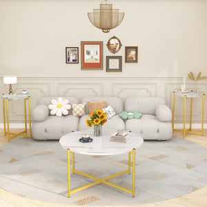 Round Marble Coffee Table Set of 3